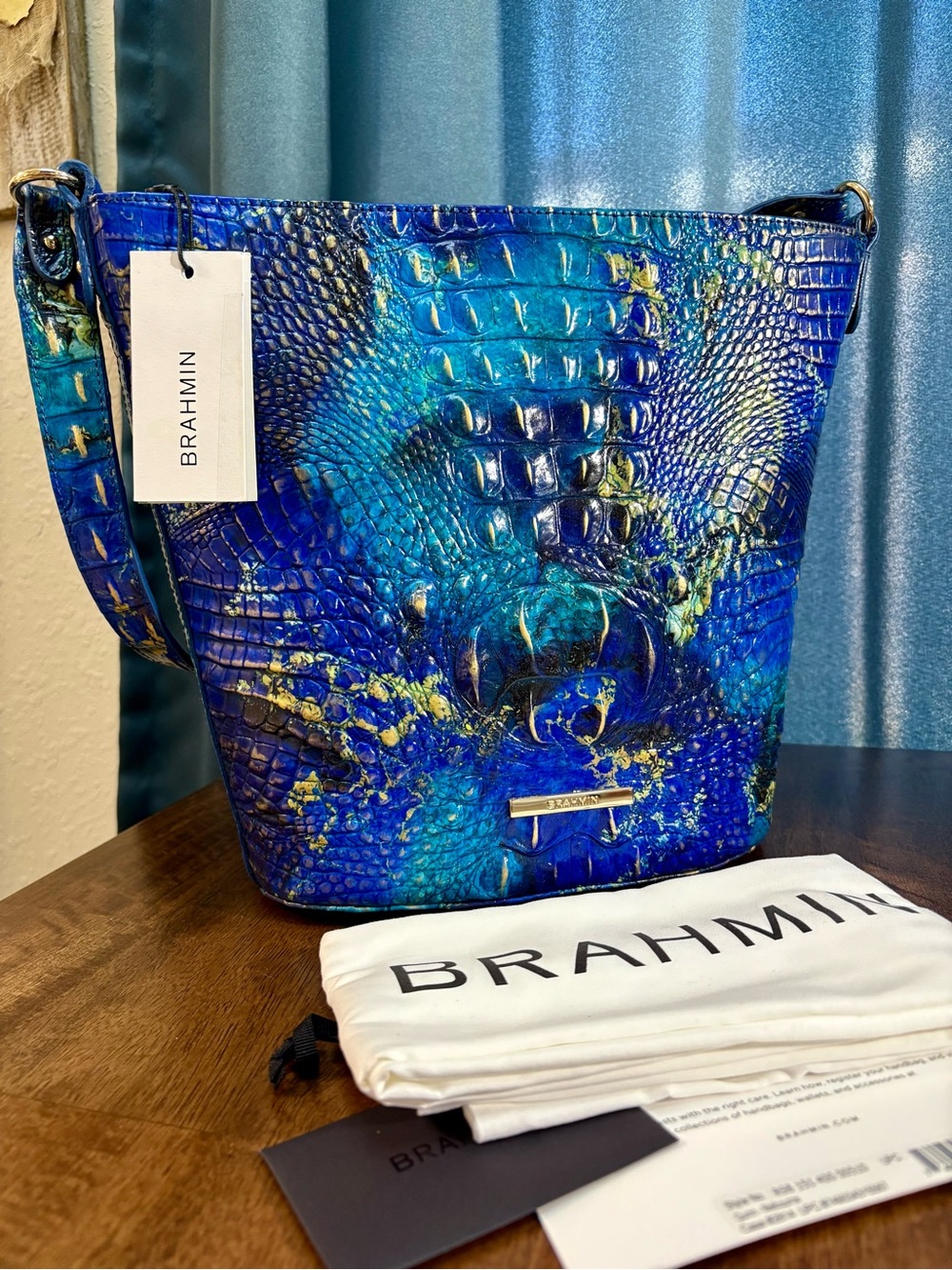 Brahmin NWT Quinn - Phthalo Melbourne - Exclusive - 2 EYES - Metallic -RARE, HTF